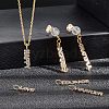 Brass Micro Pave Clear Cubic Zirconia Pendants ZIRC-NB0001-19G-2