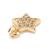 Brass Micro Pave Cubic Zirconia Charms KK-A161-23G-3