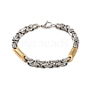 304 Stainless Steel Column Byzantine Chain Bracelets BJEW-B078-142GP-1