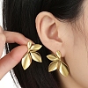 201 Stainless Steel Leaf Stud Earrings EJEW-D084-07G-2