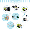 4Pcs Alloy Sublimation Blank Square & Flat Round Charms Bracelets BJEW-PH01797-4