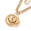 PVD Vacuum Plating 304 Stainless Steel Double Chains Multi Layered Necklace with Knot Charm for Women STAS-E155-14G-2