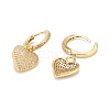 Cubic Zirconia Heart Dangle Hoop Earrings EJEW-A069-03G-2