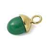 304 Stainless Steel Natural Green Onyx Agate(Dyed & Heated) Pendants STAS-L277-07G-05-2