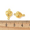 Brass 3D Hollow Heart Connector Charms KK-U057-13G-3