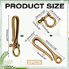 2Pcs Alloy Shackle Clasps with S Hook Clasps FIND-WR0012-20AB-2