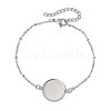 5Pcs 5 Styles 304 Stainless Steel Round Cabochon Setting Bracelets BJEW-JB11093-02-3