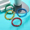 4Pcs 4 Style Glass & Rhinestone Beaded Stretch Bracelets Set for Women BJEW-JB08803-7