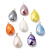 Imitation Jade Glass Pendants KK-Q777-02G-1