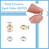 40Pcs 2 Colors 202 Stainless Steel Beads STAS-UN0062-37-3