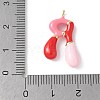Brass Enamel Pendants KK-E093-03G-R-02-3