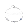 S925 Silver Devil Eye Bracelet with Full Diamond Eyes Series AK1290-14-1