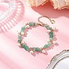 Natural Green Aventurine Chip Beaded Bracelets for Women BJEW-JB12301-01-1