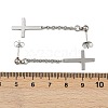 Christian Upside Down Cross 201 Stainless Steel Dangle Stud Earrings LS-EJEW-P314-01B-P-5
