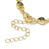 Heart Brass Pave Cubic Zirconia Link Chain Bracelets for Women BJEW-P385-07G-3