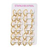PVD Vacuum Plating 202 Stainless Steel Huggie Oval Hoop Earrings LS-EJEW-H003-07G-06-4