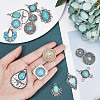 16Pcs 8 Styles Synthetic Turquoise Pendants FIND-SC0003-47-3