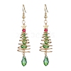 Copper Wired Glass Dangle Earrings EJEW-JE05917-1