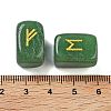 Rectangle Natural Green Aventurine Rune Stones G-Z059-01O-3