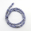 Cube Natural Blue Spot Jasper Beads Strands G-P057-05-2