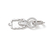 925 Sterling Silver Micro Pave Clear Cubic Zirconia Fold Over Clasps SE-CBAF1B0-02P-1