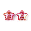 Christmas UV Plating Printed Opaque Acrylic Beads MACR-N018-06A-1