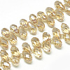 Electroplate Glass Beads Strands X-EGLA-S142-6x12mm-03-1