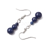 3 Pairs 3 Styles Natural Lapis Lazuli & Aquamarine & White Jade EJEW-JE06133-5