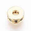 Brass Micro Pave Cubic Zirconia Beads ZIRC-F088-037G-1