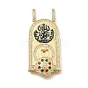 Brass Micro Pave Cubic Zirconia Pendants KK-Z125-23D-G-1