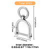 SUPERFINDINGS 2Pcs 304 Stainless Steel Keychain Clasps FIND-FH0005-19A-2