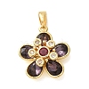 Brass Micro Pave Purple Cubic Zirconia Pendants KK-C264-07G-1