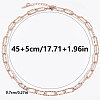 304 Stainless Steel Textured Paperclip Chain Necklaces for Women LS-HX6515-4-1