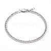 Women's 304 Stainless Steel Diamond Cut Curb Chain Bracelets BJEW-JB06018-01-1