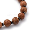 Natural Wood Beaded Stretch Bracelets Sets BJEW-JB05464-7
