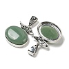 Natural Green Aventurine Pendants G-Z050-07B-2