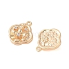 Brass Charms with Clear Glass KK-N254-57G-2