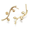 Brass Stud Earring Findings KK-T062-66G-B-NF-2