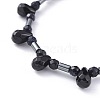 Non-magnetic Synthetic Hematite Beads Stretch Bracelets BJEW-JB04659-03-2