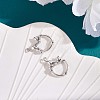 Rhodium Plated 925 Sterling Silver Cute Cat Hoop Earrings for Women JE1005A-2