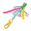 Copper Wire Wrapped Glass Seed Beads Bouquet Pendant Decorations HJEW-MZ00411-2