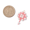 Handmade Glass Seed Beaded Flower Pendants PALLOY-MZ00498-03-2