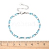 304 Stainless Steel Rhinestone Cup Link Bracelets for Women BJEW-F488-20P-4