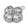 304 Stainless Steel Cubic Zirconia Pendants STAS-R141-01P-03-2