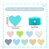 40Pcs 10 Colors Heart Silicone Beads SIL-SC0001-96-2