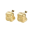 Ion Plating(IP) 304 Stainless Steel Square Stud Earrings for Women EJEW-K281-25G-2