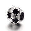 Large Hole Football Alloy Enamel European Beads X-MPDL-L013-02B-2