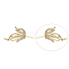Brass Micro Pave Clear Cubic Zirconia Fishtail Head Pins BAPE-PW0002-10A-G-1
