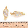 Brass Pave Clear Cubic Zirconia Pendants KK-T074-93A-G-3