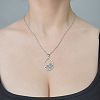 Non-Tarnish 201 Stainless Steel Hollow Teardrop Pendant Necklace NJEW-OY002-25-2